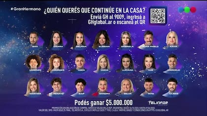 La placa positiva de nominación de Gran Hermano para la semana del 17 al 23 de febrero