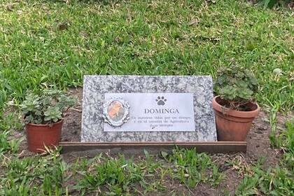 La placa que recuerda a Dominga en el lugar de la sepultura