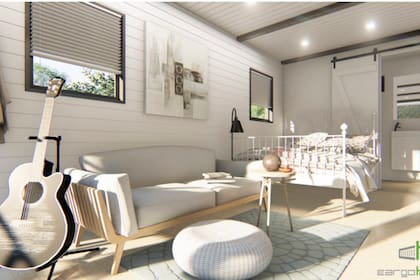 La planta alta posee una dormitorio en suite