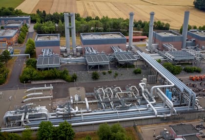 La planta de almacenamiento de gas Reckrod, cerca de Eisterfeld, Alemania central