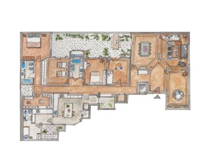 La planta se devolvió a su planteo original: el patio es el corazón de la casa.