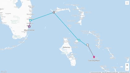La plataforma de viajes recomienda la ruta en ferry que sale desde Fort Lauderdale y tiene escalas en las islas de Bahamas