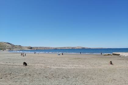 La playa de Puerto Pirámides