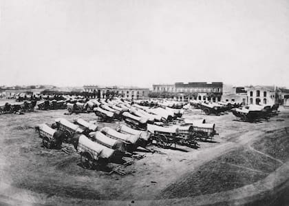 La Plaza 11 de Septiembre, actual Miserere, en una imagen de Christiano Junior, ca. 1875.
