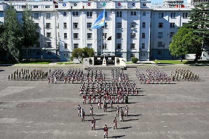 La Plaza de Armas de "Patricios", donde se produjo el enfrentamiento en el que murieron Pita, Pedernera y Morales. Otros dos suboficiales resultaron heridos.