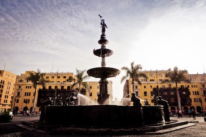 La Plaza de Armas del centro de Lima, uno de los sets de filmación de Paddington.