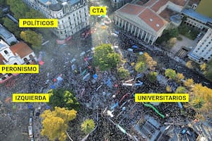 Las columnas políticas y sindicales marcaron presencia en apoyo al reclamo universitario