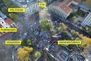 Las columnas políticas y sindicales marcaron presencia en apoyo al reclamo universitario