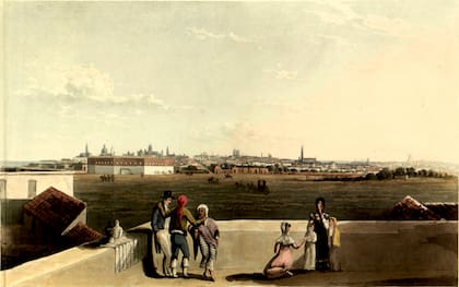 La plaza de toros del Retiro, según una ilustración de Essex Vidal de su libro “Picturesque Illustrations of Buenos Ayre”.