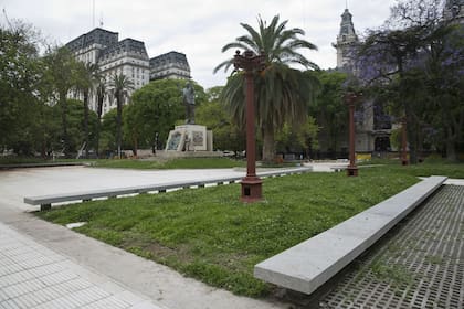 La plaza Perón, la más avanzada
