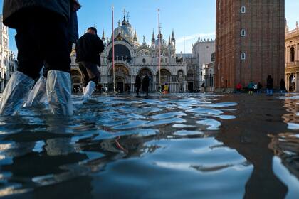 La plaza San Marco y el 70% de la ciudad está inundada