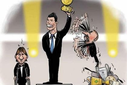 La polémica caricatura sobre la entrega del Balón de Oro