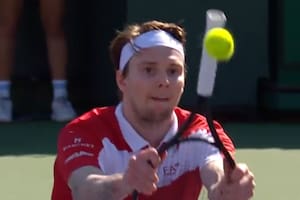 Definió en la red pegándole con el grip, pero al final cayó ante un jugador que venía de la qualy