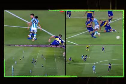 La falta de Melgarejo sobre Capaldo, vista desde cuatro ángulos diferentes y tal como la observaron los asistentes tecnológicos del VAR.