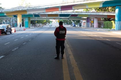 La policía realiza un estricto control de los autos que ingresan y sales de Capital, en la Av del Libertador