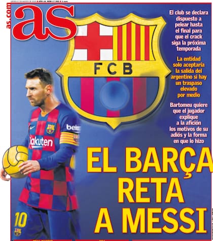 La portada de As, dedicada al distanciamiento entre el club y el jugador