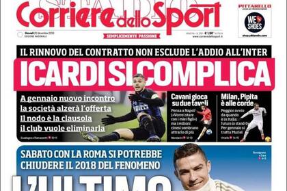 La portada de Corriere dello Sport de este jueves 20 de diciembre