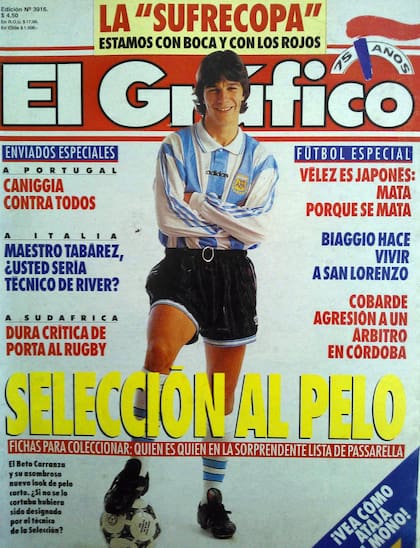 La portada de El Gráfico con el Betito Carranza, en un seleccionado que empezaba a cambiar sus hábitos