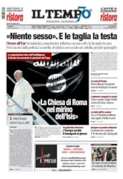 La portada de hoy de Il Tempo
