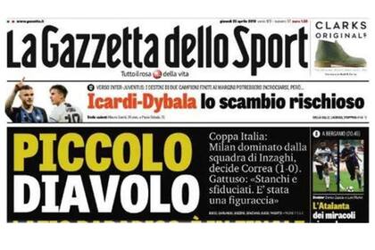 La portada de la Gazzetta dello Sport