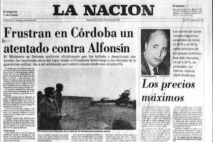 La portada de La Nación con la noticia del atentado