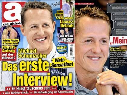 La portada de la revista alemana Die Aktuelle, que anunció una supuesta entrevista a Michael Schumacher