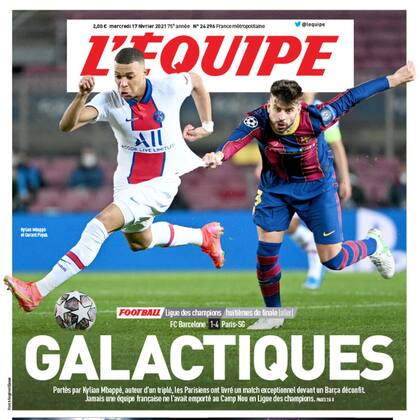 La portada de L´Equipe, con Mbappé, incontrolable para Piqué
