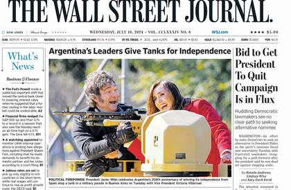 La portada de The Wall Street Journal con Milei y Villarruel.