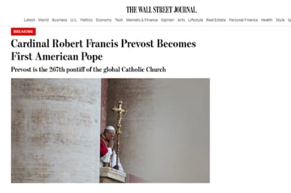 La portada de The Wall Street Journal tras el nombramiento de León XIV como sumo pontífice