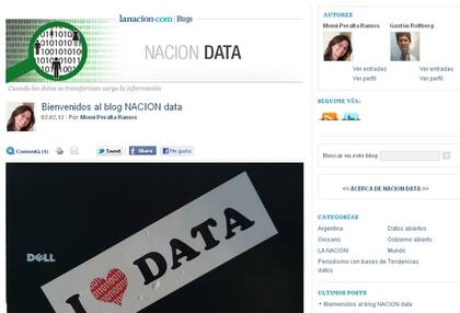La portada del nuevo blog NACION Data