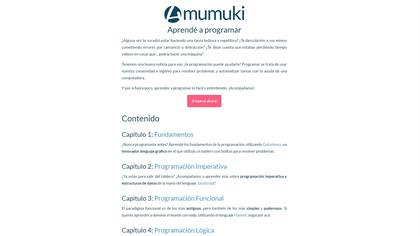 La portada del sitio Mumuki