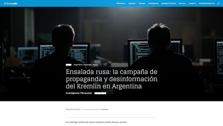 La portada del sitio Filtraleaks de Santiago O'Donnell