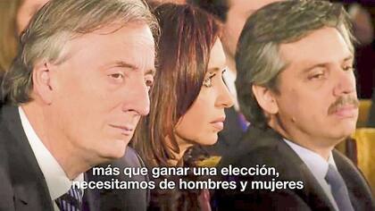 La postal del tramo del video en el que Cristina anuncia a Alberto Fernández como candidato a presidente