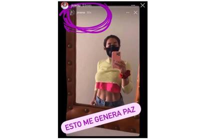 La postal que Jimena Barón subió a las redes y luego eliminó. Imagen: captura de pantalla