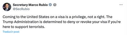La postura de Marco Rubio sobre las visas