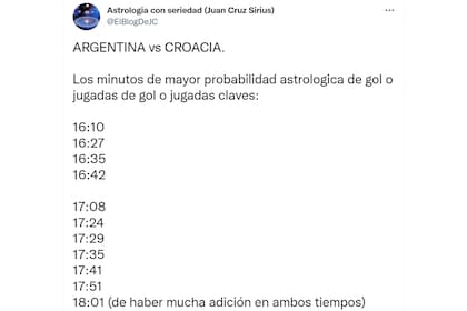 La predicción del astrólogo sobre el partido entre la Argentina y Croacia