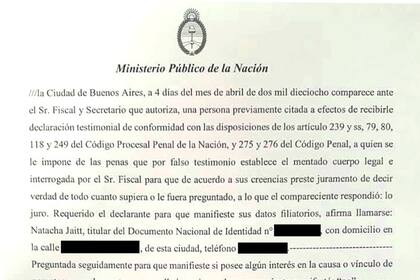 La presencia de Natacha Jaitt en Comodoro Py fue breve y terminó abruptamente
