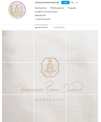 La presentación de American Riviera Orchard en Instagram.