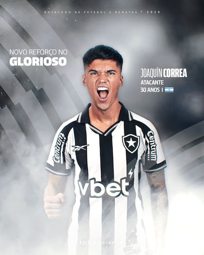 La presentación de Joaquín Correa como nuevo futbolista de Botafogo