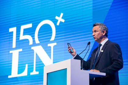 La presentación de Saguier durante el acto por los 150 años de LA NACION.