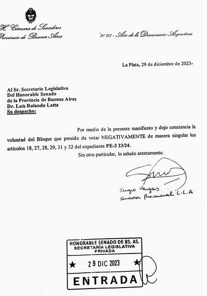 La presentación del senador Vargas, de LA