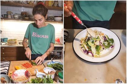 La presentadora explicó paso por paso la preparación de la "ensalada Ámbar".