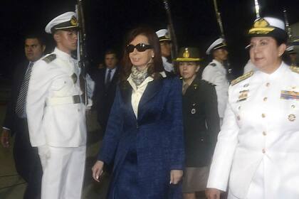 La presidenta Cristina Kirchner llegó anoche a Caracas, Venezuela