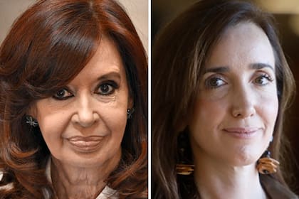 La presidenta del Senado, Cristina Fernández de Kirchner, junto a la vicepresidenta electa, Victoria Villarruel