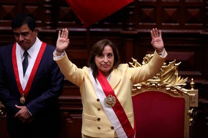 La presidenta Dina Boluarte (AP Photo/Guadalupe Pardo)