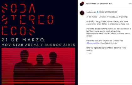 La preventa de entradas inicia este martes 30 de septiembre a las 10 de la mañana