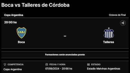 La previa de Boca vs. Talleres, por los octavos de final de la Copa Argentina 2024
