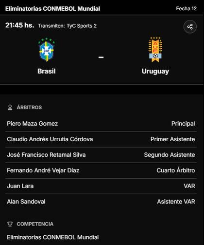 La previa de Brasil vs. Uruguay, por las eliminatorias sudamericanas al Mundial 2026