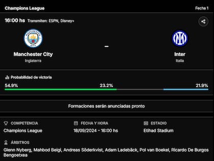 La previa de Manchester City vs. Inter, por la Champions League: todos los detalles en canchallena.com