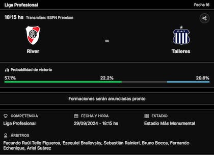 La previa de River Plate vs. Talleres de Córdoba, por la Liga Profesional 2024